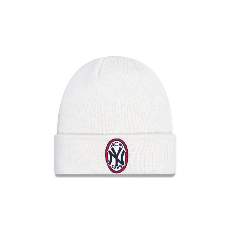 AC Milan x New York Yankees White Knit Beanie