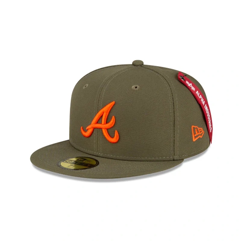 Alpha Industries X Atlanta Braves Green 59FIFTY Fitted Hat