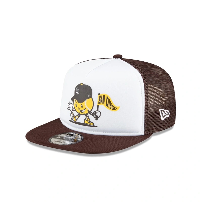 San Diego Padres Court Sport 9FIFTY A-Frame Trucker Hat