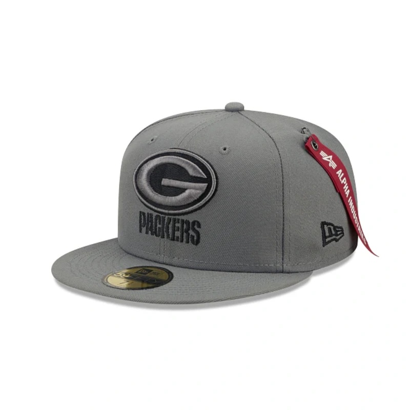Alpha Industries X Green Bay Packers Gray 59FIFTY Fitted Hat