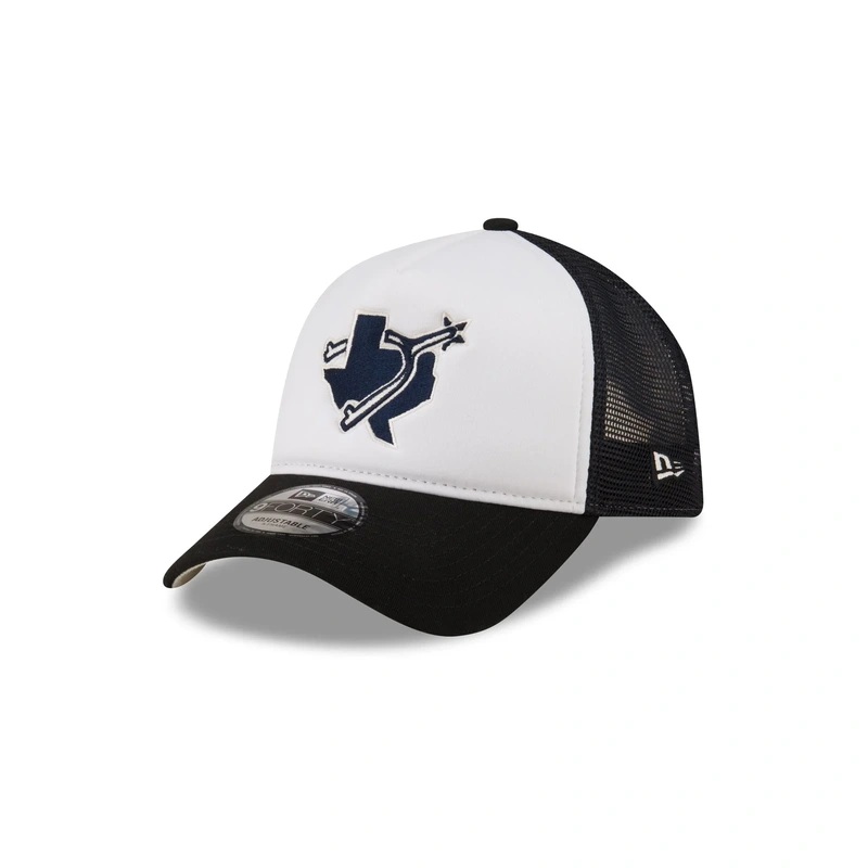 Texas Rangers White Crown 9FORTY A-Frame Trucker Hat