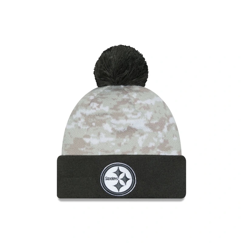 Pittsburgh Steelers 2024 Salute to Service Pom Knit Hat