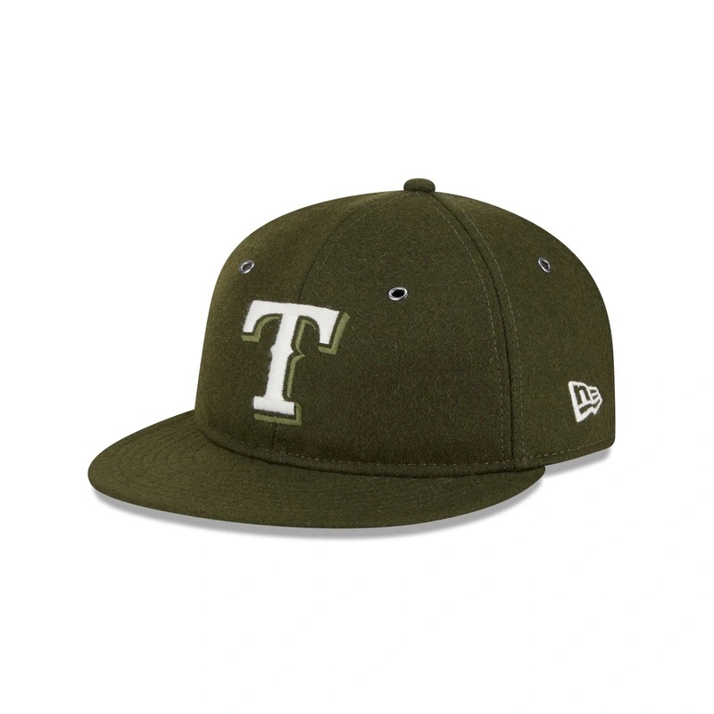 Texas Rangers New Olive Wool Retro Crown 9FIFTY Adjustable Hat
