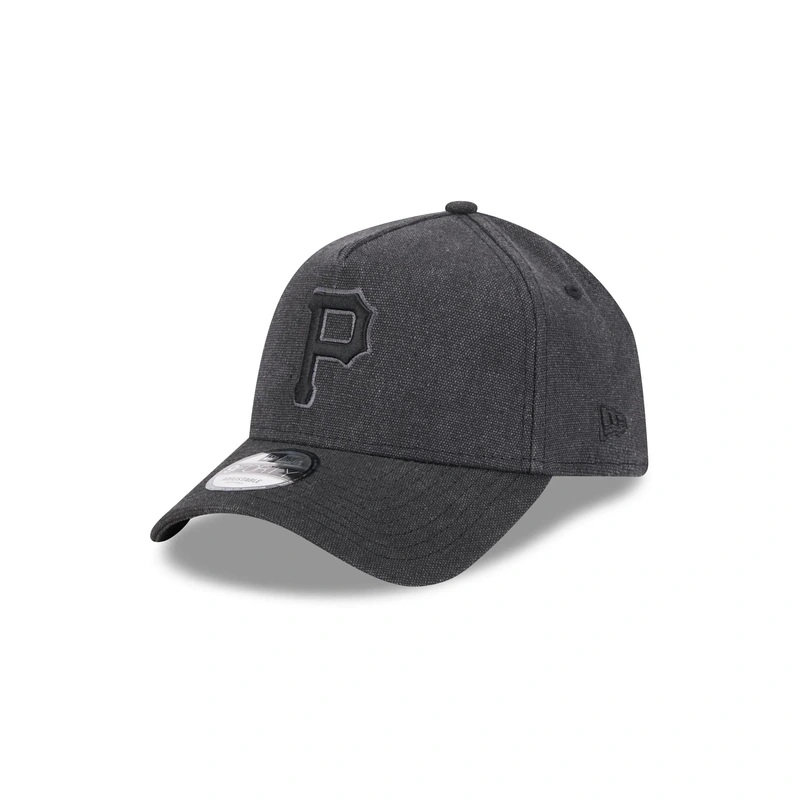 Pittsburgh Pirates Logo Essentials Black 9FORTY A-Frame Snapback Hat