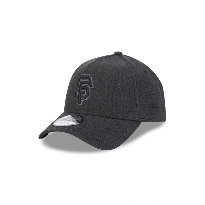 San Francisco Giants Logo Essentials Black 9FORTY A-Frame Snapback Hat