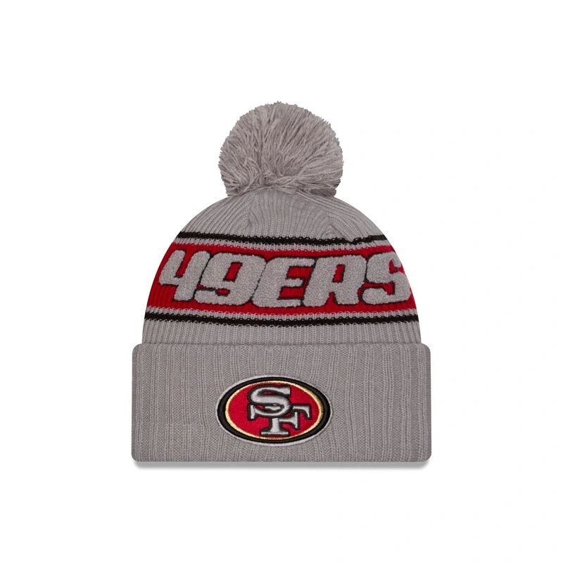 San Francisco 49ers 2024 Cold Weather Gray Pom Knit Hat