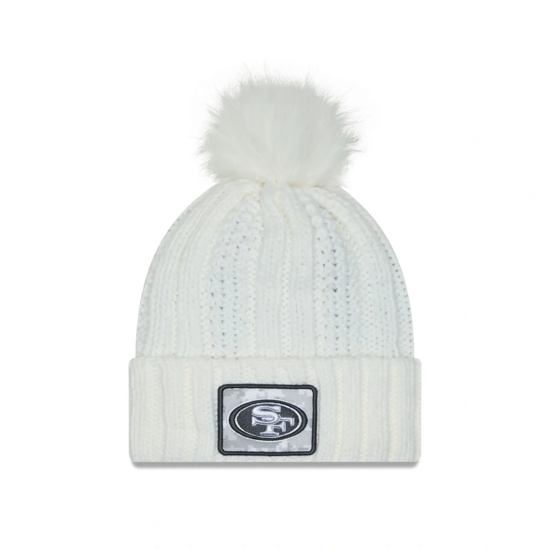 San Francisco 49ers 2024 Salute to Service Womens Pom Knit Hat