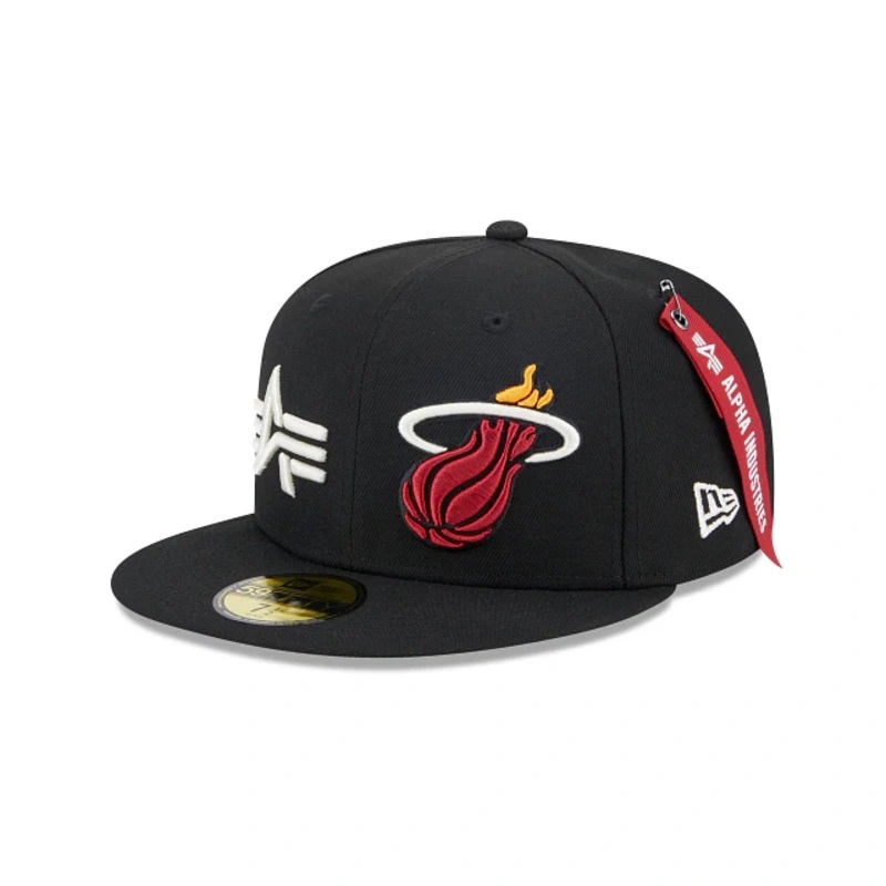Alpha Industries X Miami Heat Dual Logo 59FIFTY Fitted Hat
