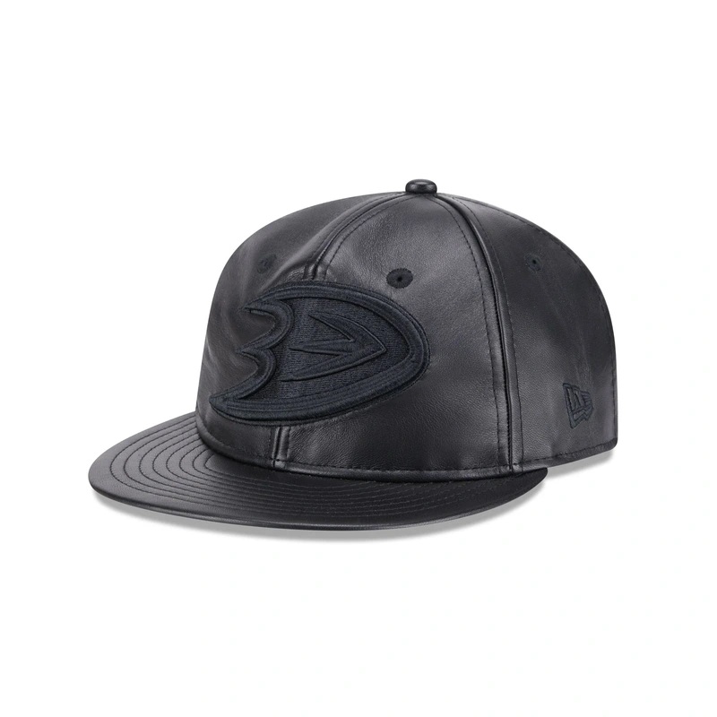 Anaheim Ducks Genuine Leather Retro Crown 9FIFTY Strapback Hat