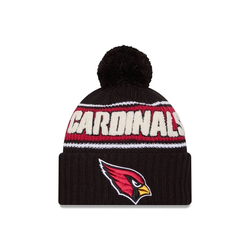 Arizona Cardinals 2024 Cold Weather Black Pom Knit Hat