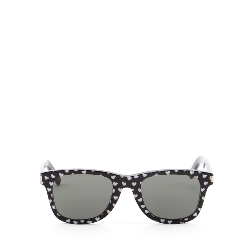 Classic Square Sunglasses Heart Print Acetate