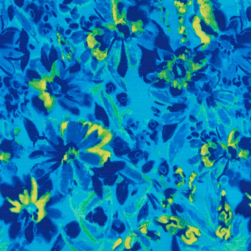 Digital Printed Slub Knit  MATILDA  019  Turquoise