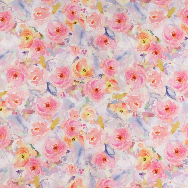 Digital Printed Tencel & Linen  FLORALIA  004  Pink