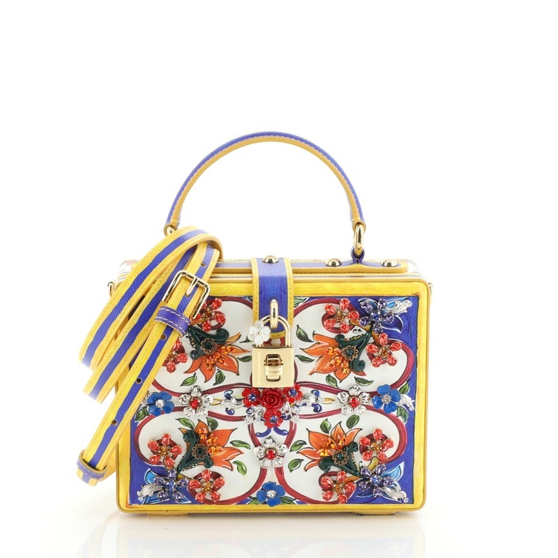 Treasure Box Bag Embellished Printed Leather Small S744816737262