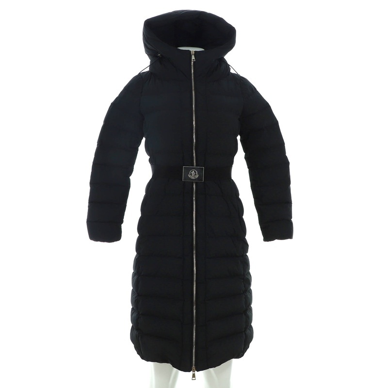 Womens Hooded Zip Puffer Coat Quilted Nylon with Down S744816880354