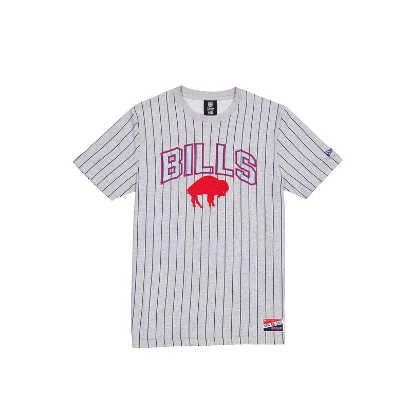 Buffalo Bills Throwback Gray Pinstripe T-Shirt