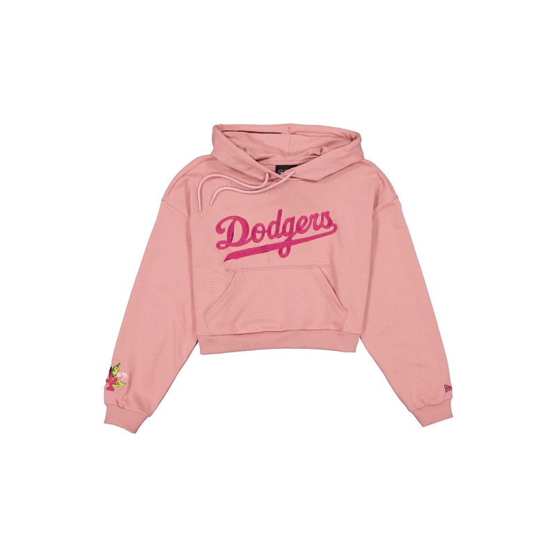 Los Angeles Dodgers Women’s Cropped Cosmetic Pink Floral Hoodie