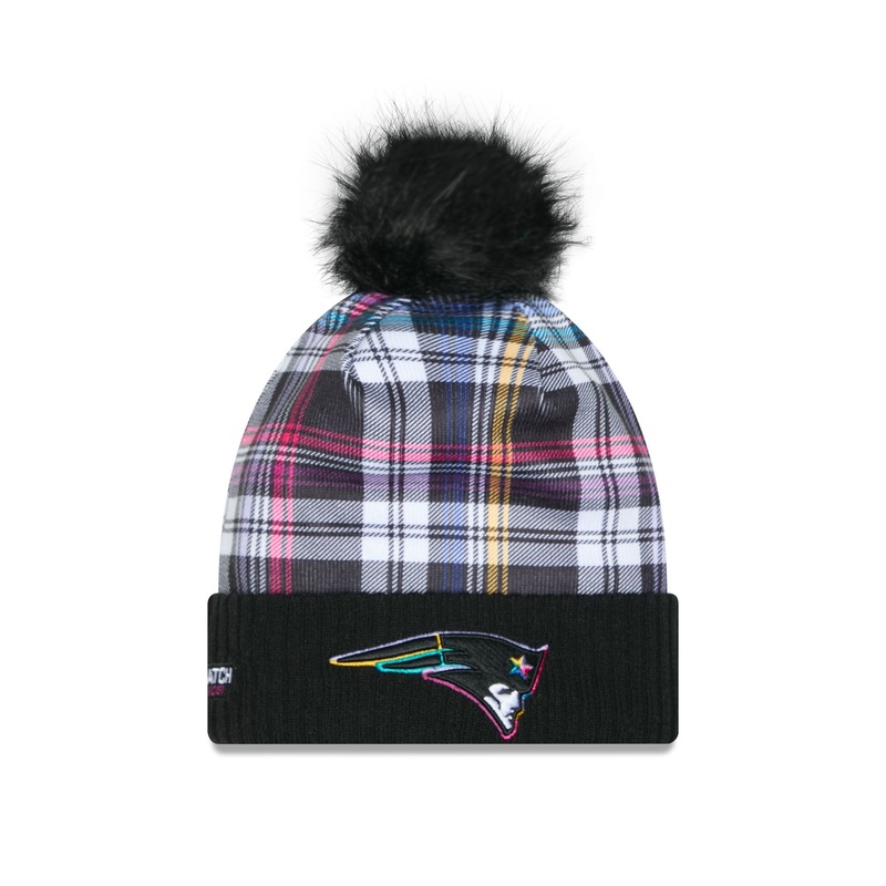 New England Patriots 2024 Crucial Catch Women’s Pom Knit Hat