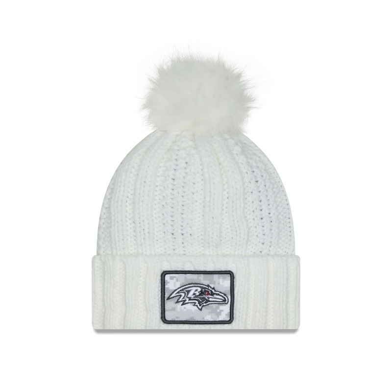 Baltimore Ravens 2024 Salute to Service Women’s Pom Knit Hat