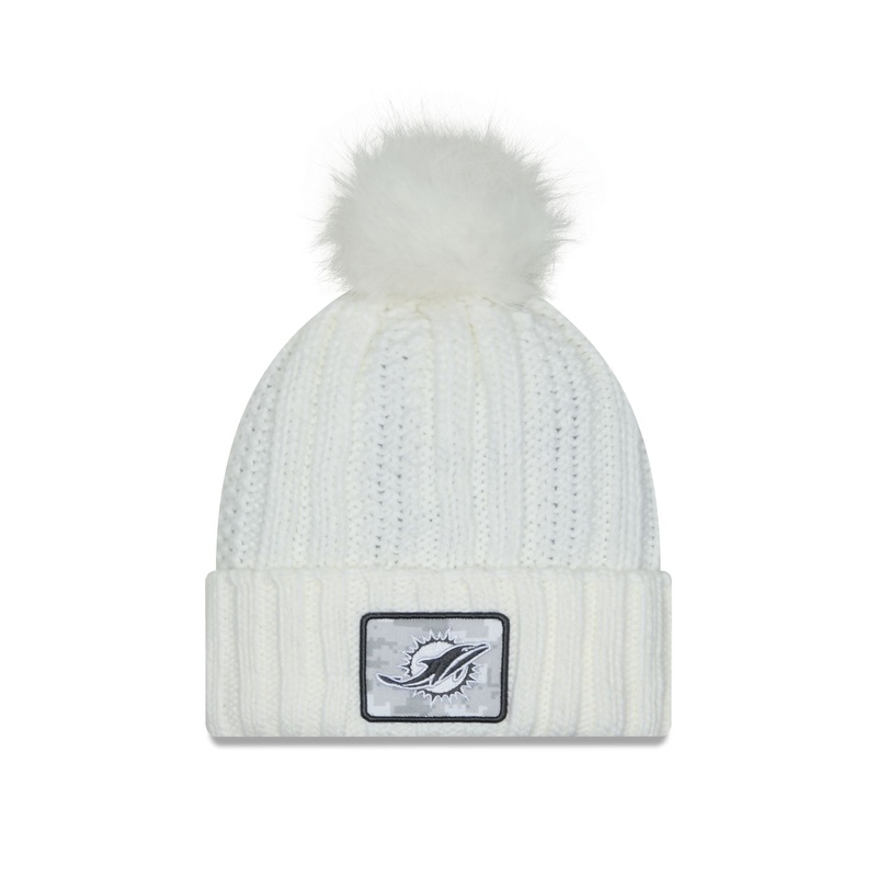Miami Dolphins 2024 Salute to Service Women’s Pom Knit Hat