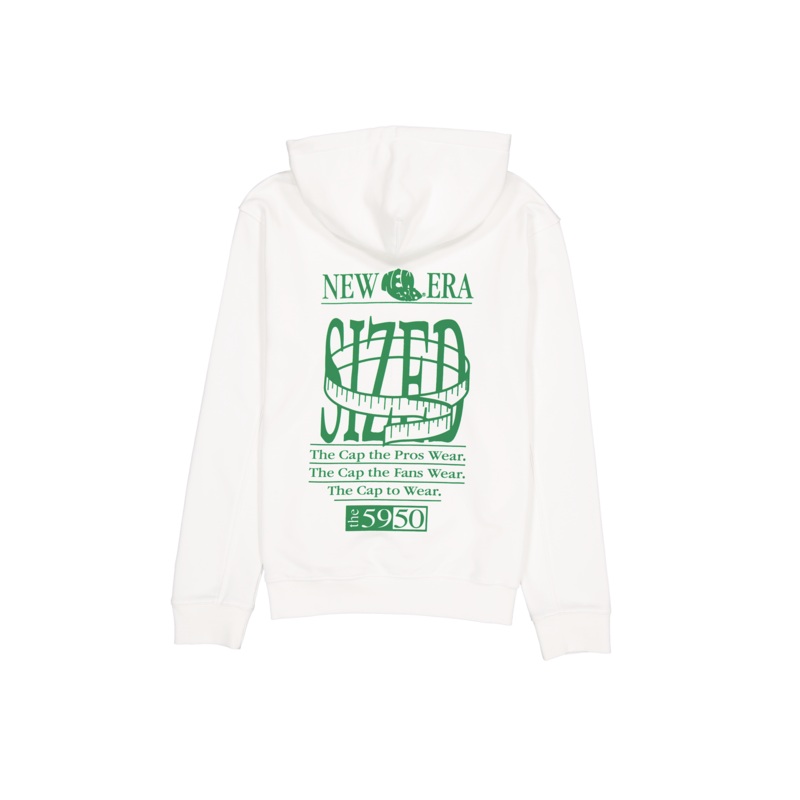 Sized Graphic College White Hoodie