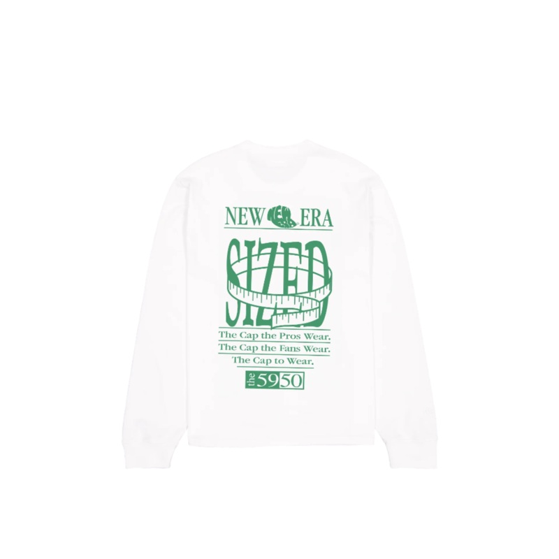 Sized Graphic College White Long Sleeve T-Shirt