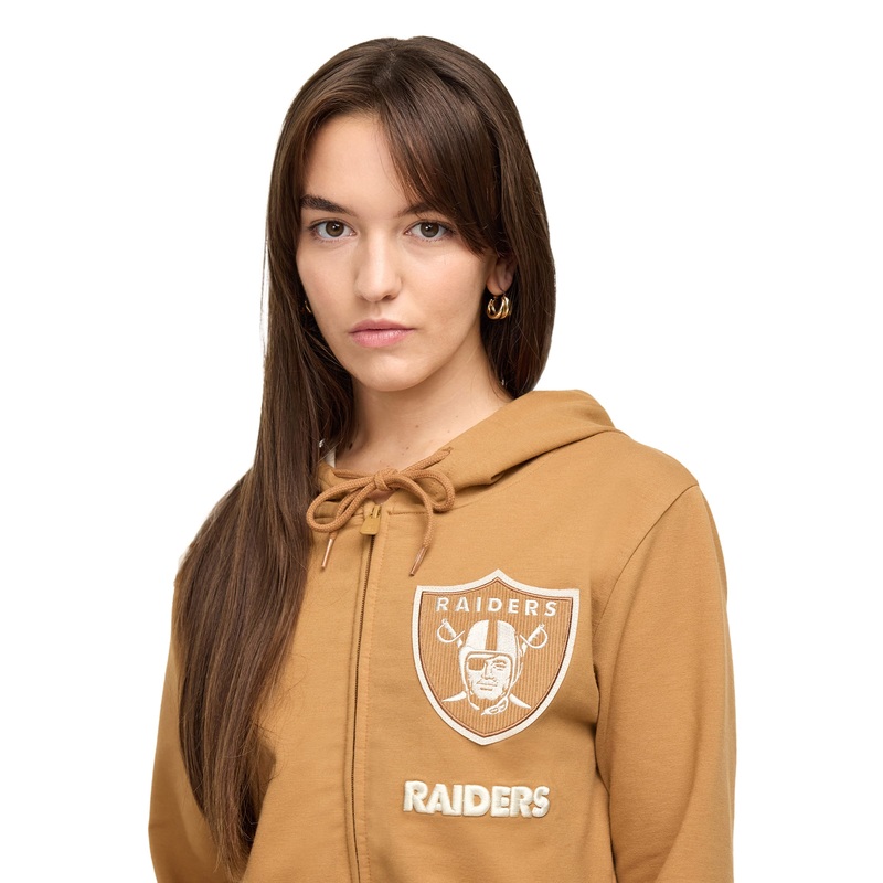 Las Vegas Raiders Light Bronze Logo Select Women’s Full-Zip Hoodie