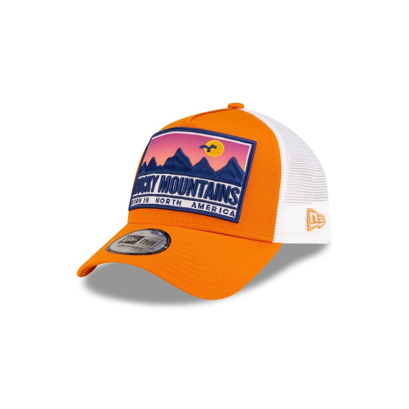Orange Rockies 9FORTY A-Frame Trucker Hat