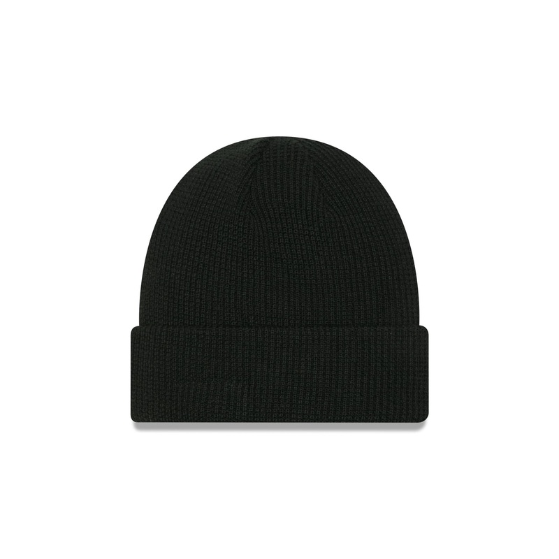 Black Waffle Knit Beanie
