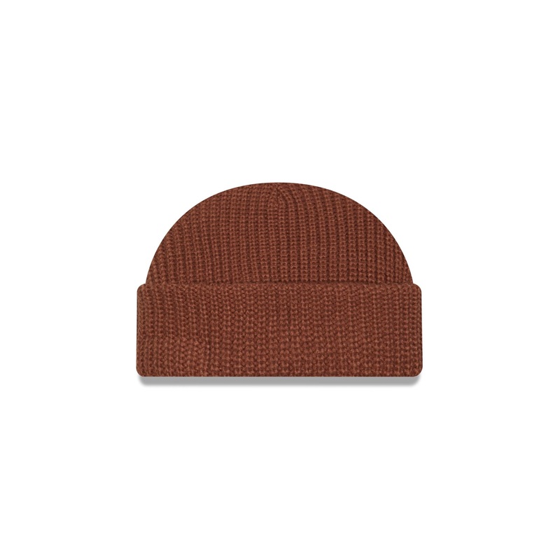 Brown Ribbed Skully Knit Beanie