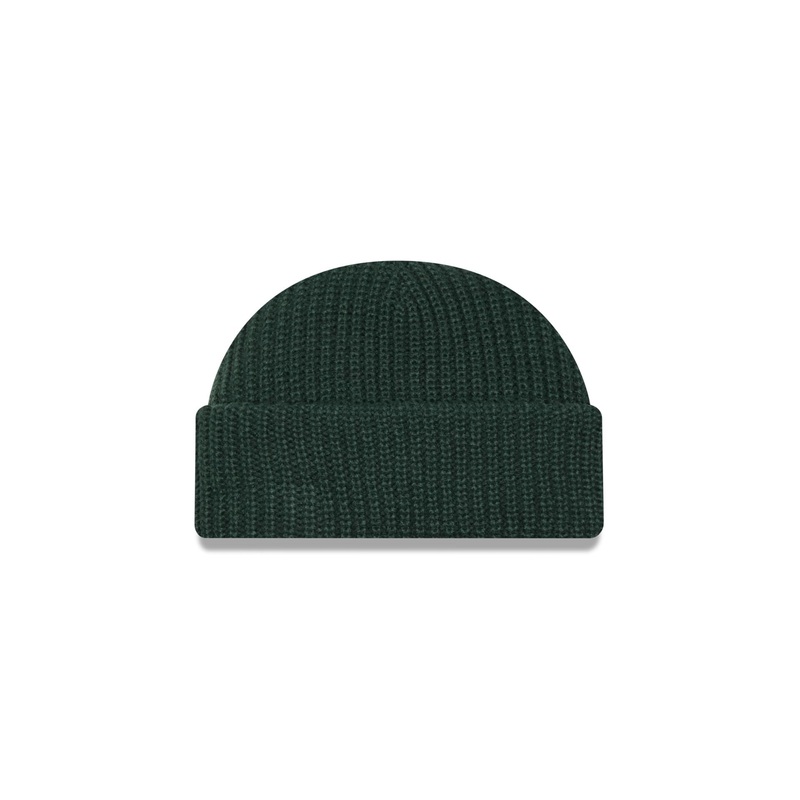 Green Ribbed Skully Knit Beanie