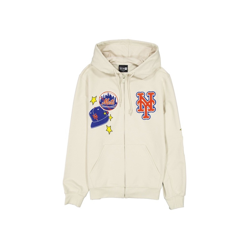 New York Mets Stone Logo Select Full-Zip Hoodie
