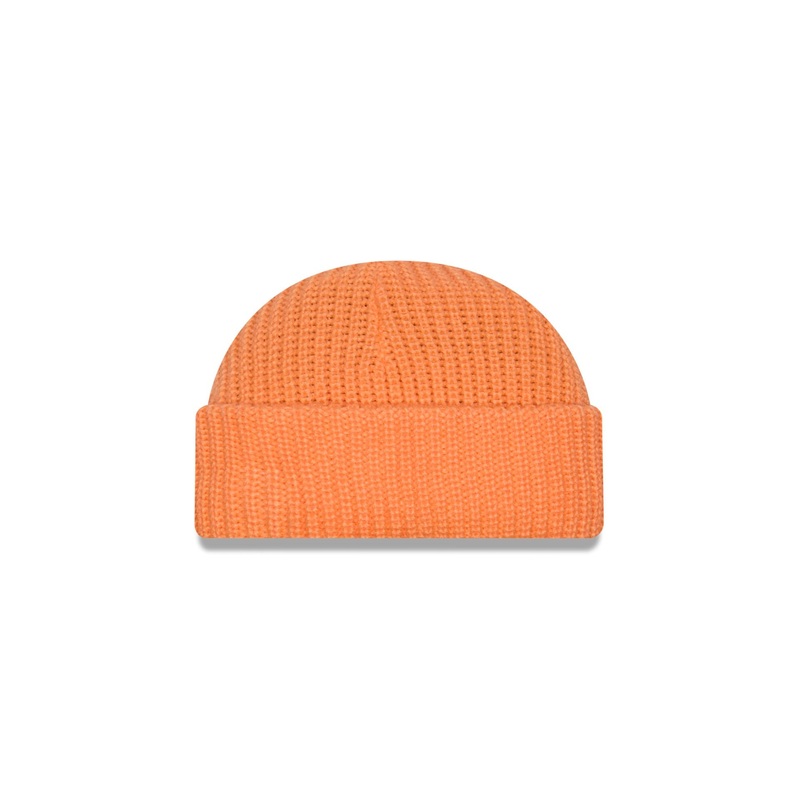 Orange Ribbed Skully Knit Beanie