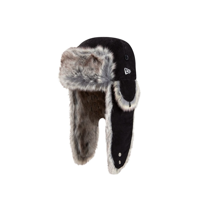 Corduroy Black Fashion Trapper Hat