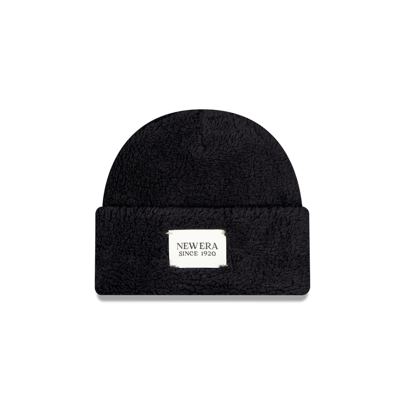 Fleece Black Cuff Knit Hat