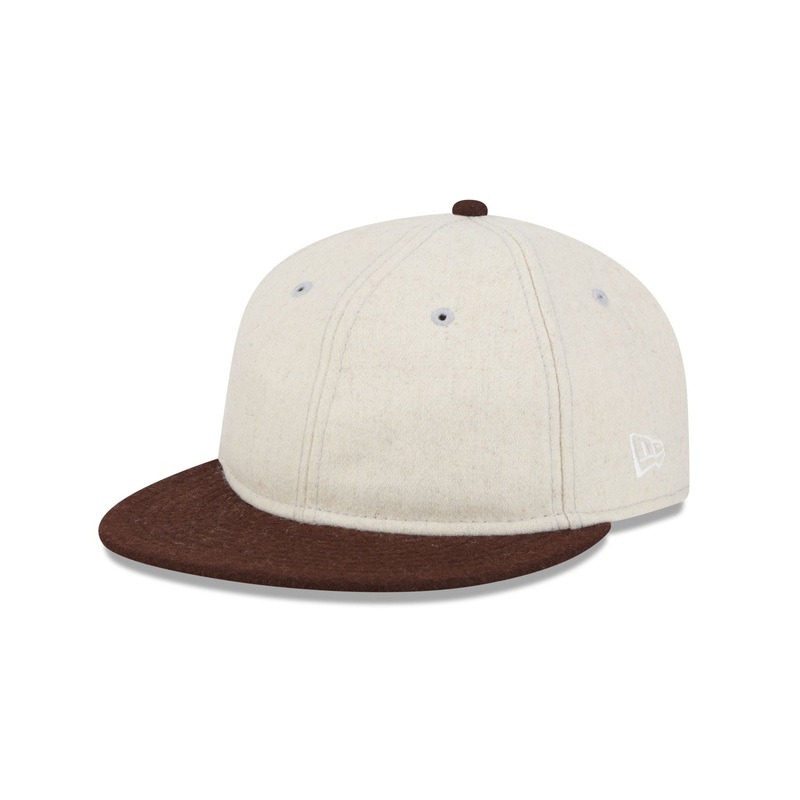 Heather Oatmeal Melton Wool Retro Crown 59FIFTY Fitted Hat