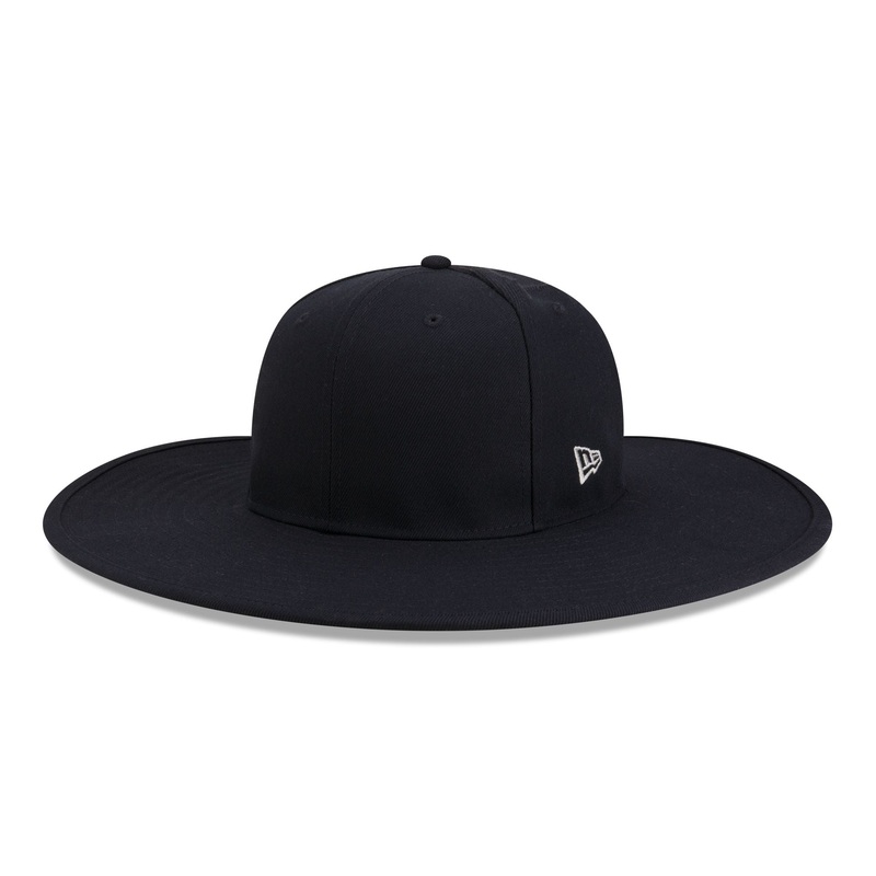 Navy Fitted Long Brim Hat