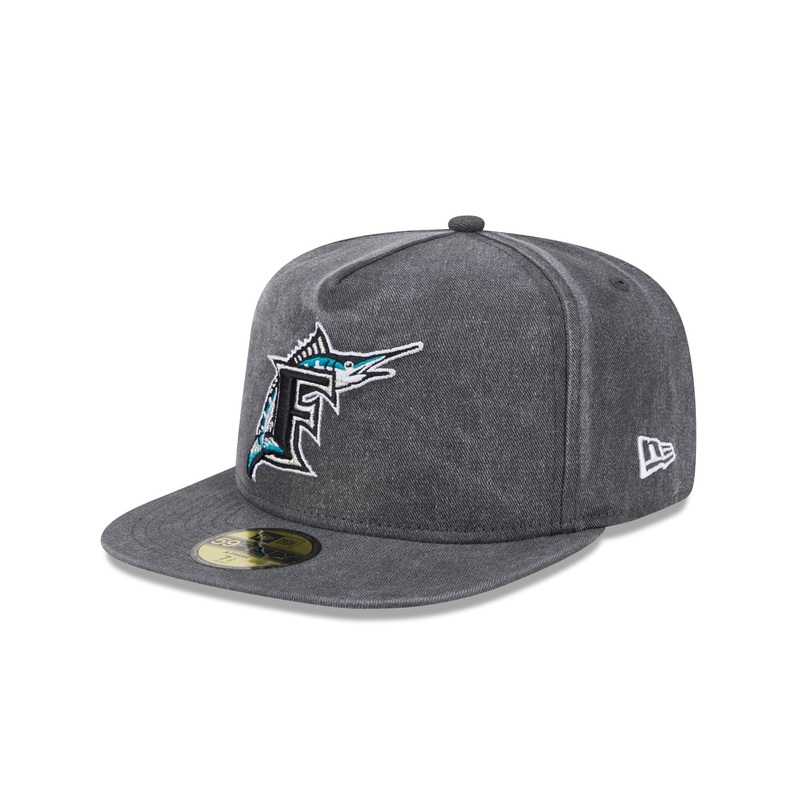 Miami Marlins Pigment Dye 59FIFTY A-Frame Fitted Hat