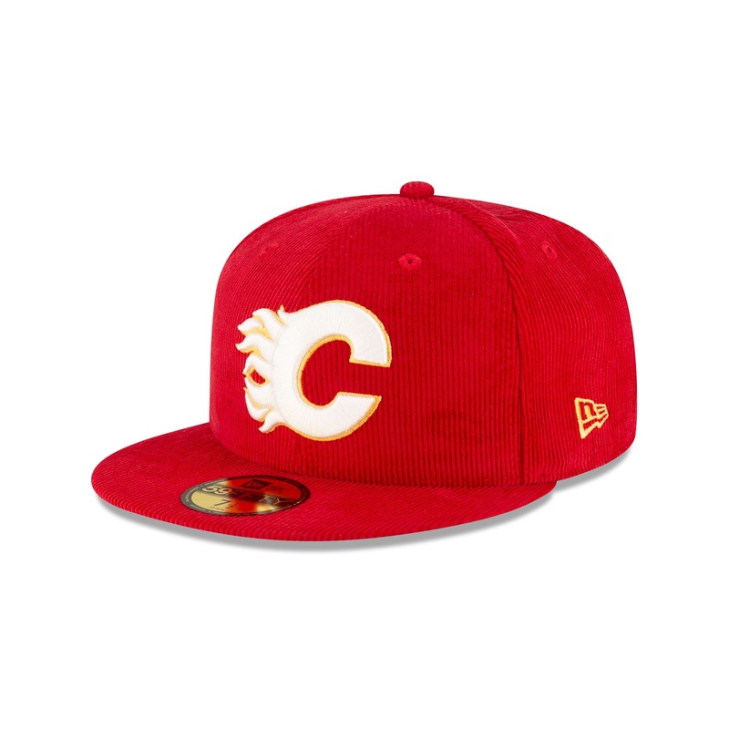 Just Caps Corduroy Calgary Flames 59FIFTY Fitted Hat