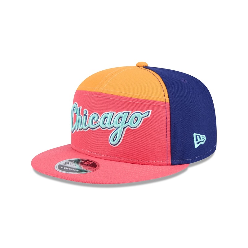 Chicago White Sox Coral Split Panel 9FIFTY Snapback Hat
