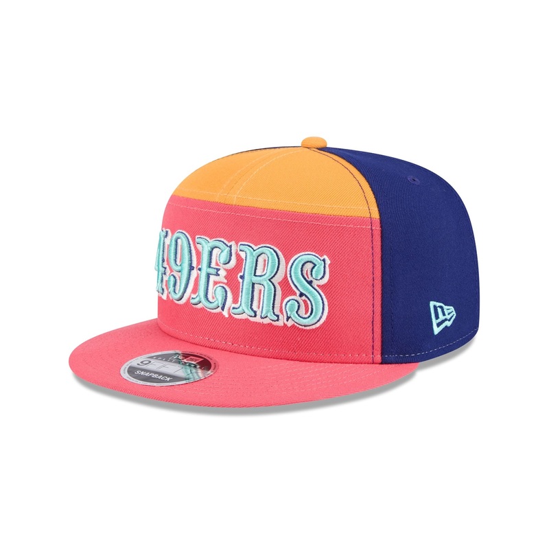 San Francisco 49ers Coral Split Panel 9FIFTY Snapback Hat