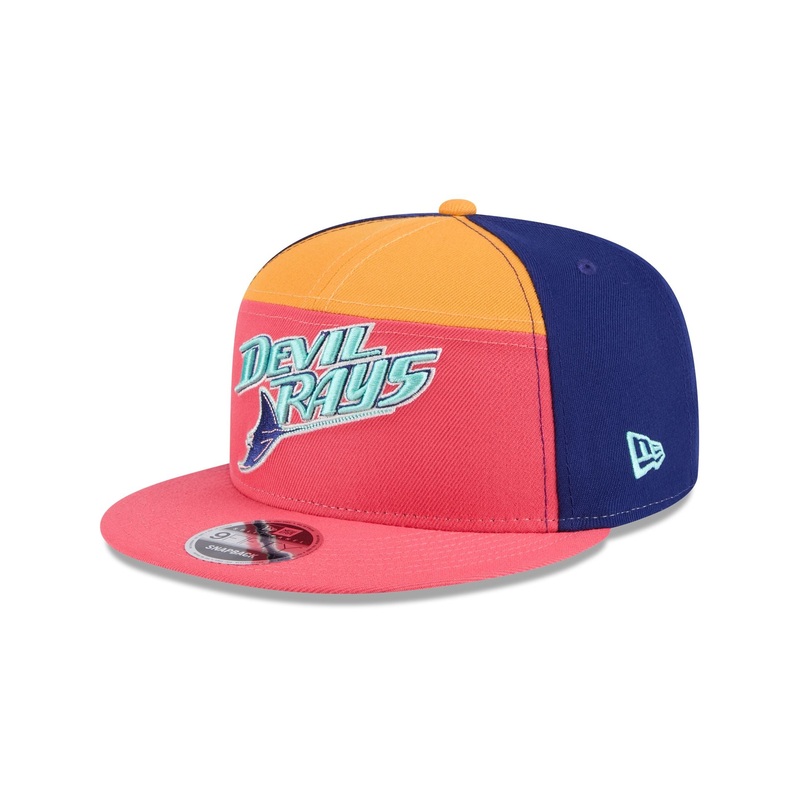 Tampa Bay Rays Coral Split Panel 9FIFTY Snapback Hat