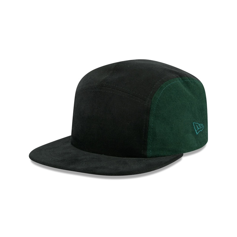 Black Emerald Cord Camper Strapback Hat
