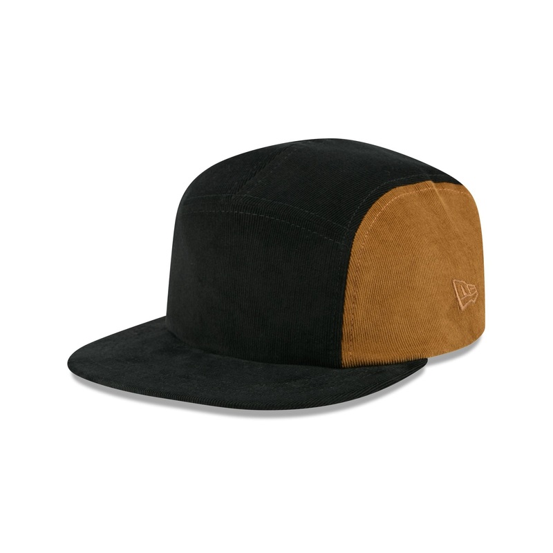 Black Tiramisu Cord Camper Strapback Hat