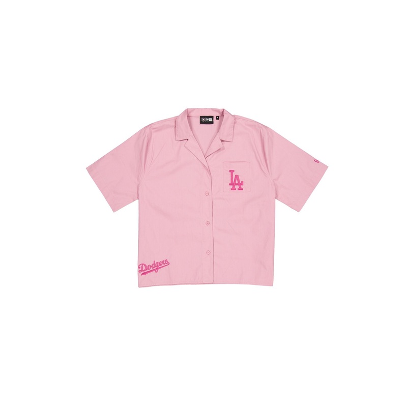 Los Angeles Dodgers Women’s Cosmetic Pink Script Revere T-Shirt