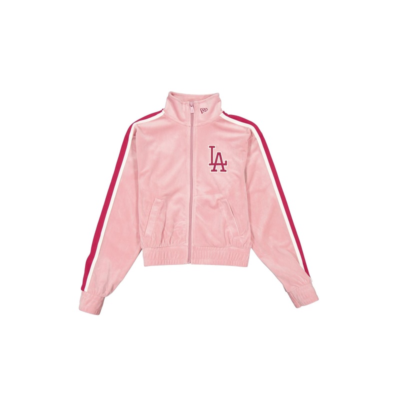 Los Angeles Dodgers Women’s Cosmetic Pink Velour Track Jacket