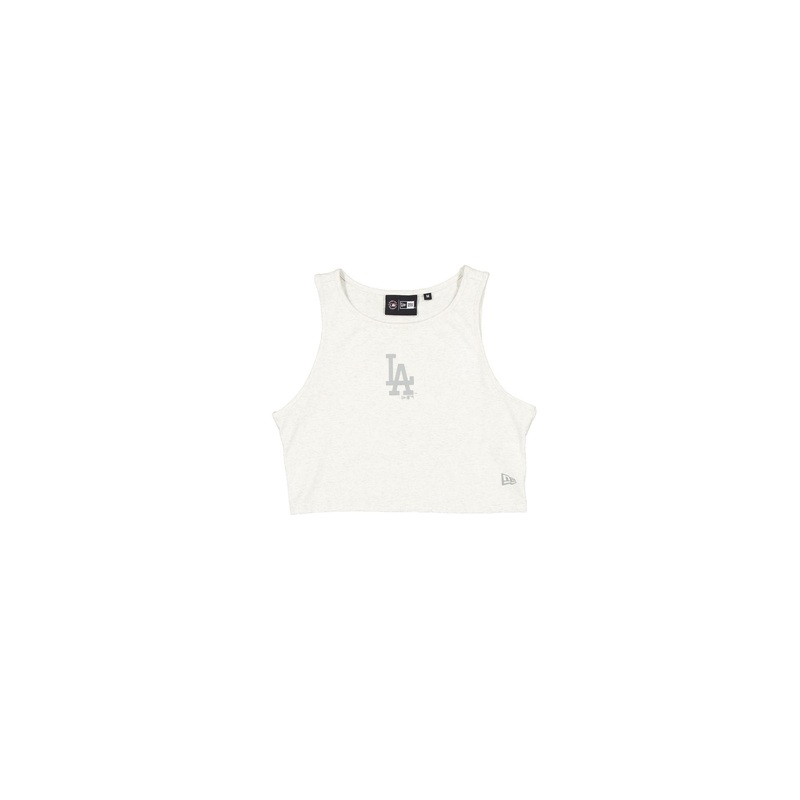 Los Angeles Dodgers Women’s Cropped Heather Gray Tank Top