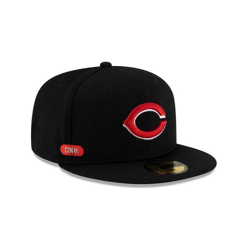 Cincinnati Reds 2025 Clubhouse Black 59FIFTY Fitted Hat