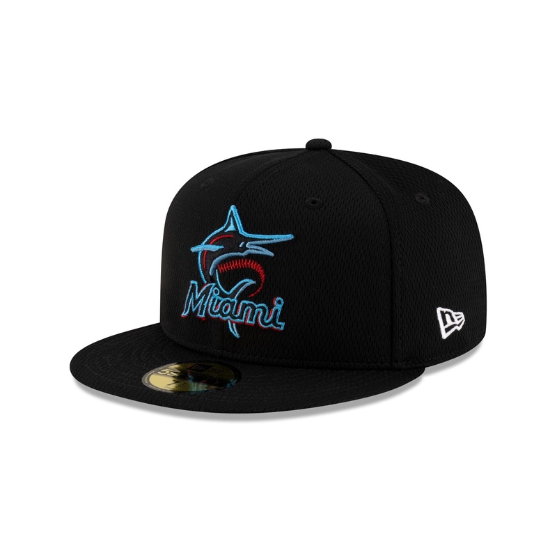 Miami Marlins 2025 Clubhouse Alt Black 59FIFTY Fitted Hat
